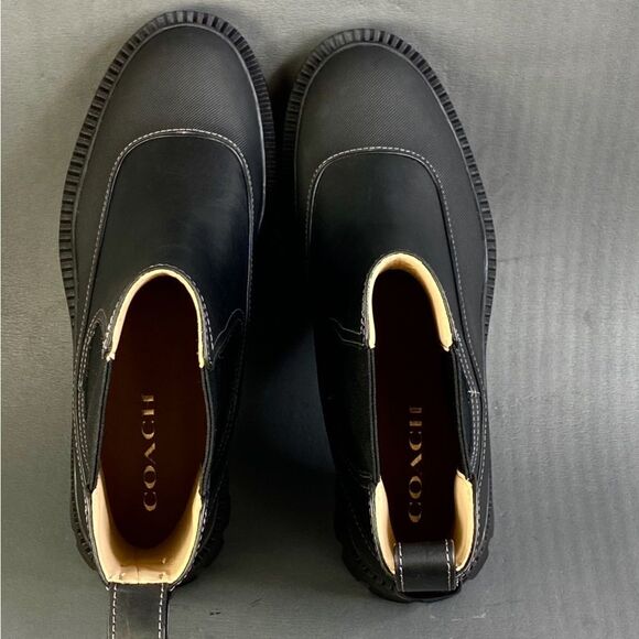 Coach Jayla Lug Sole Black Leather Chelsea Boot womens size 8.5 - Picture 13 of 14